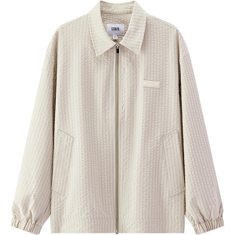 Semir Men's Plaid Textured Lapel Jacket