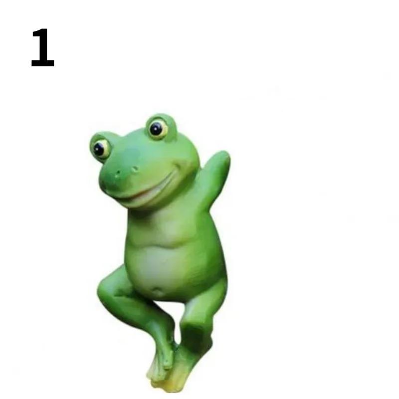 

Милые фигурки лягушек Статуэтка животного Смола Подвесные горшки Поделки Садовая скульптура Уличные статуи Украшения Домашний декор для цветов 1