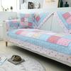 Pastoral Cotton Fabric Sofa Cover Slip Resistant Slipcover Rose Printing Seat Sofa Towel Dust Cover Towel Couches for Daybed Mat