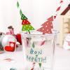 12pcs/set Christmas Party Decoration Straw Christmas Snowman Santa Claus Paper Card Straw 2025 New Party Drinkware Xmas Gift