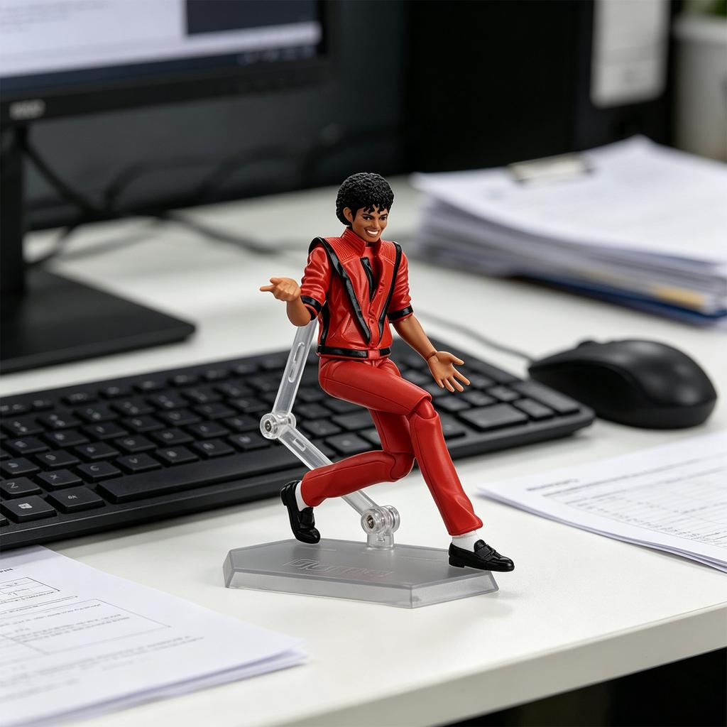 Articulated Poseable Male Figure Model with Adjustable Joints Standing On Display Base for Collectors and Enthusiasts
