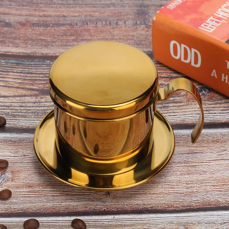 Stainless Steel Vietnamese Style Coffee Maker Pot Coffee Drip Brewer for Home Ki Stainless Steel Vietnamese Style Coffee Maker Pot Coffee Drip Brewer for Home Ki