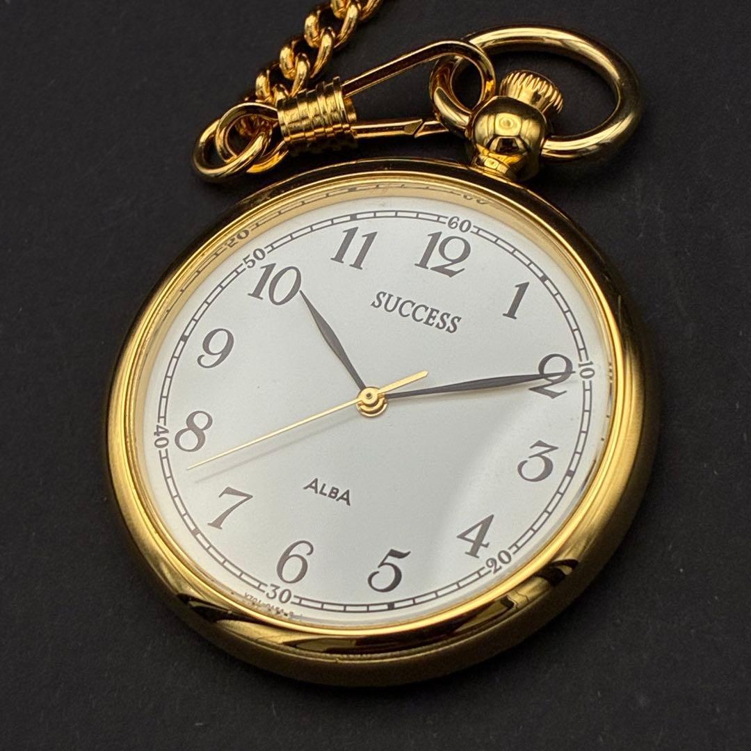 Used [Good condition / new battery] Seiko SEIKO Alba Success pocket watch antique