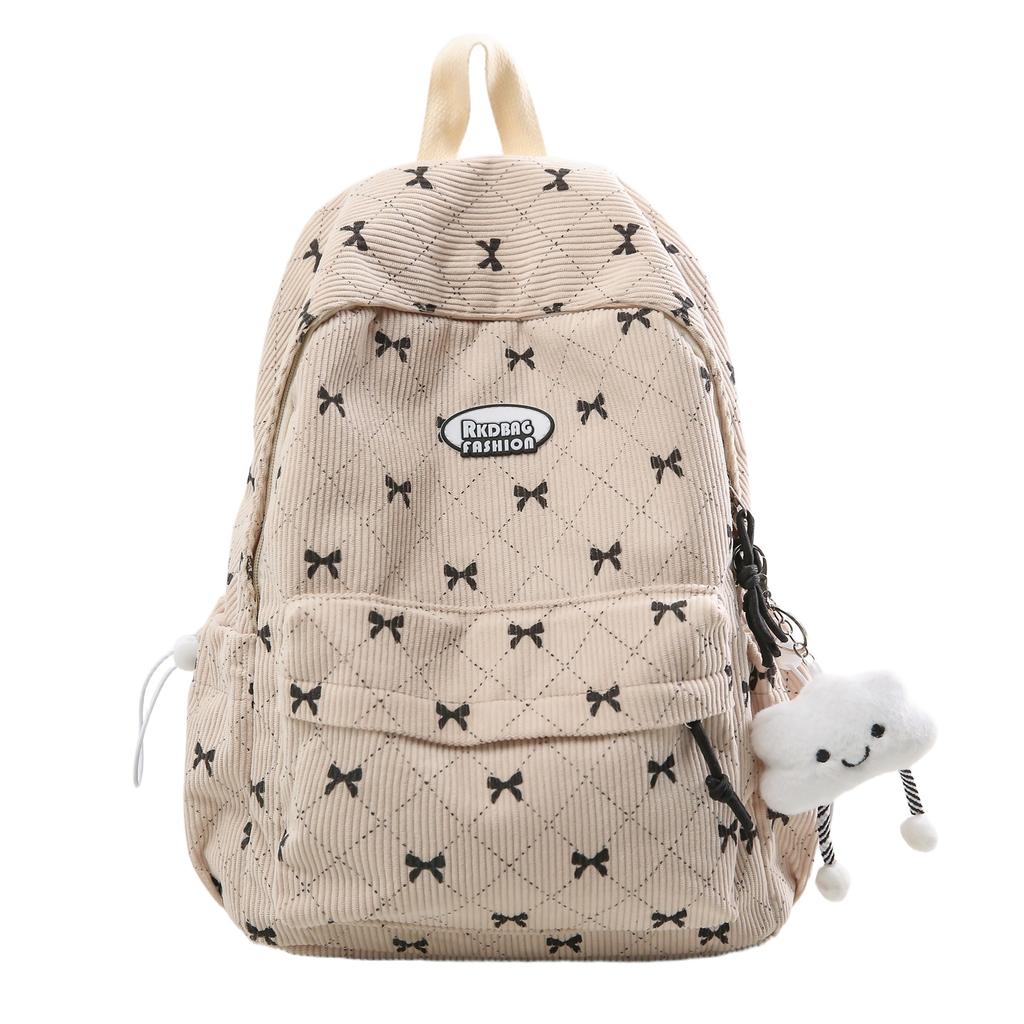 Student School Bag Bow Ribbon Large Capacity Backpack Computer Backpack