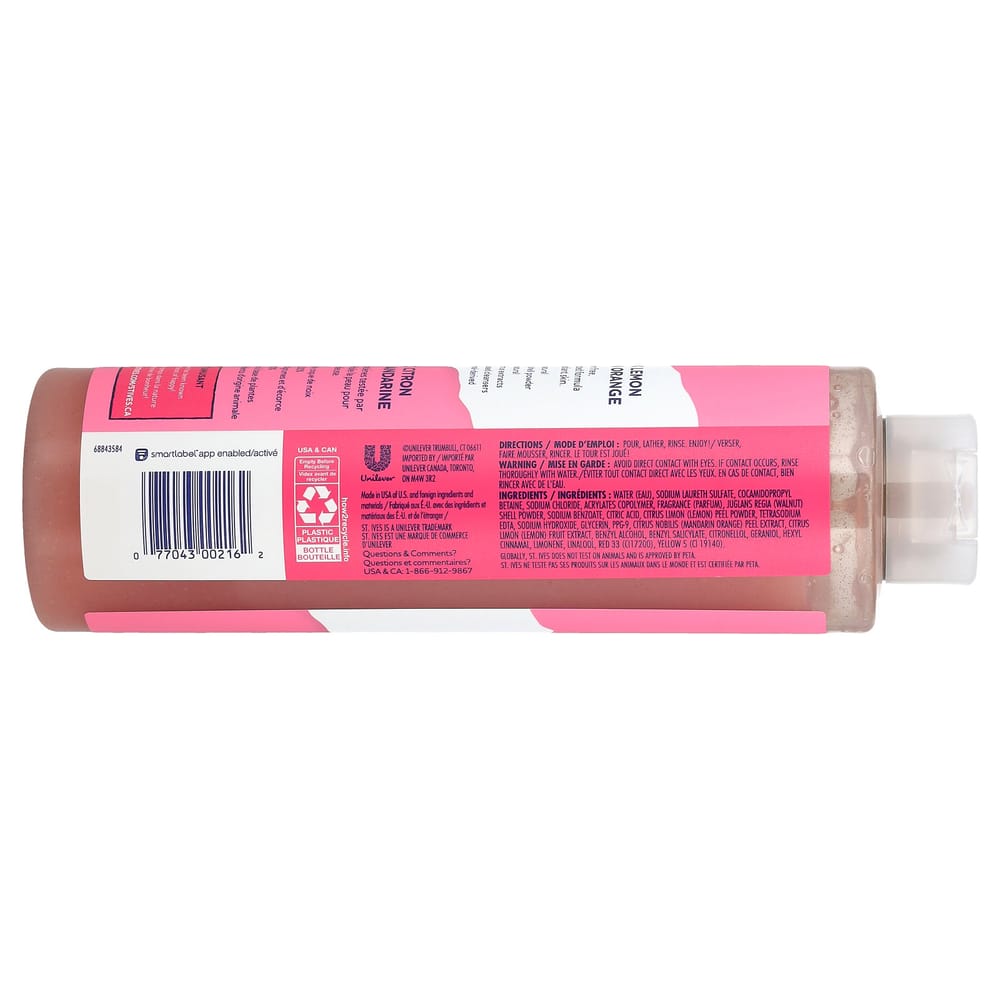 St. Ives Exfoliating Body Wash, Pink Lemon & Mandarin Orange, 650ml (22 fl oz)