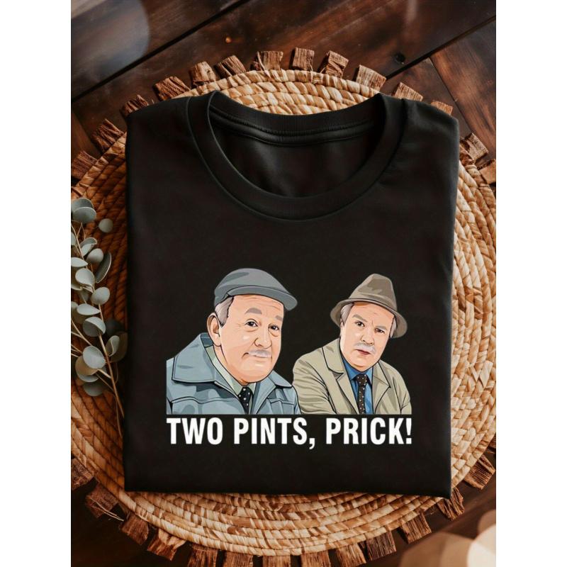 Men's Still Game TV Show Themed T-Shirt - "Two Pints, Buddy!" Scottish Comedy Gift with Jack and Jock Characters - Lightweight and Breathable Black