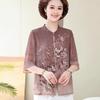Stylish Chiffon Blouse: Chinese-Style Short-Sleeve Top for Middle-Aged Women
