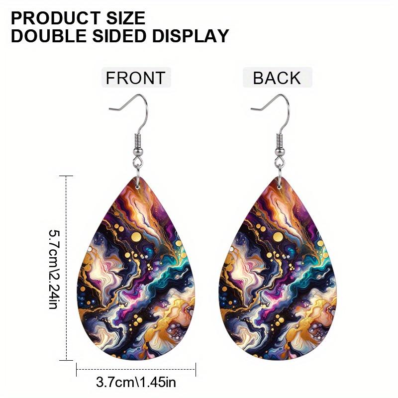 Abstract Art PU Leather Earrings, Fashion Earrings, Boho Style Exquisite Earrings, Holiday Gifts for Friends, Party Fashion Accessories