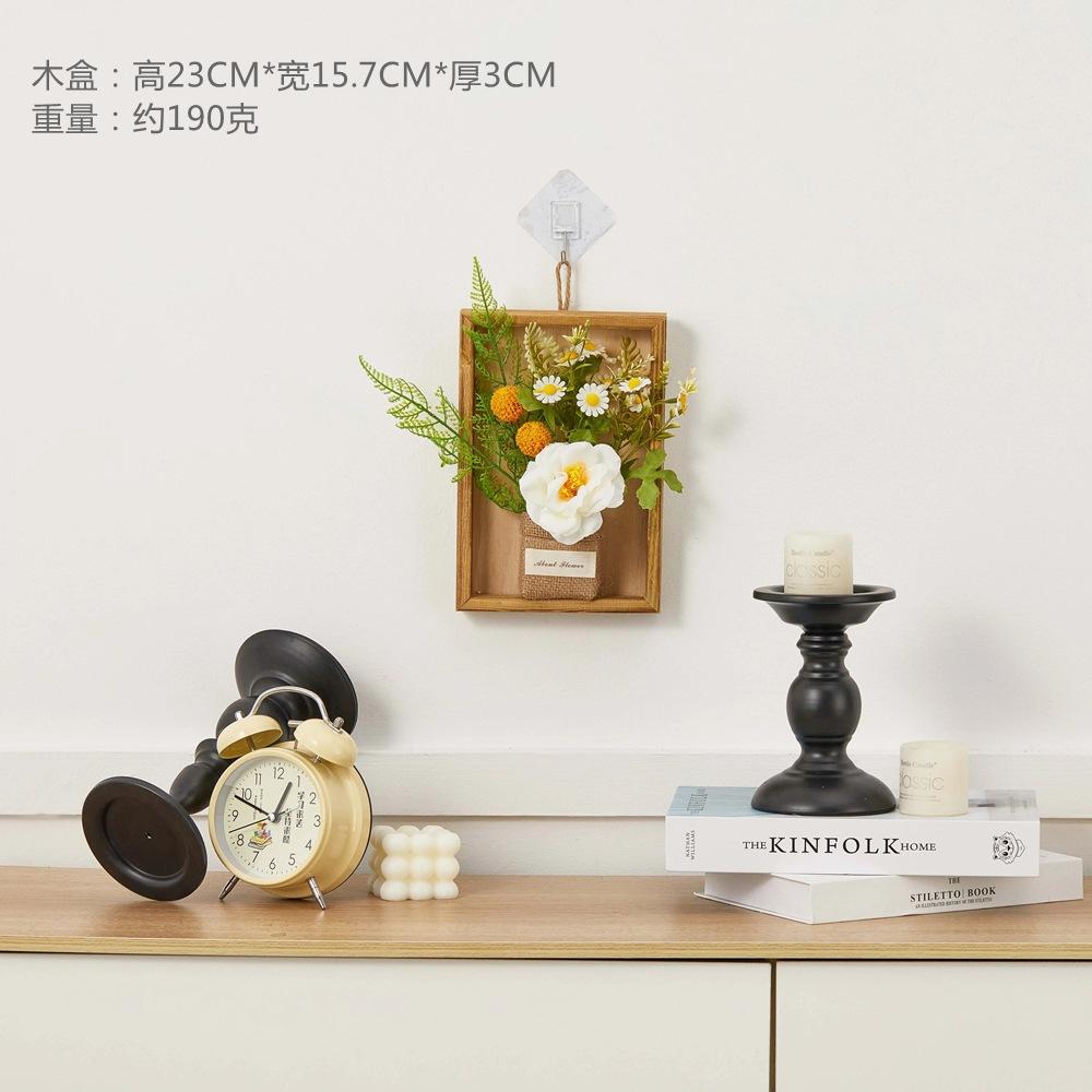 Retro Wall Decoration Pendant Wall Mounted Wooden Flower Box Simulated Flower Pendant Wall Accents Decoration Crafts