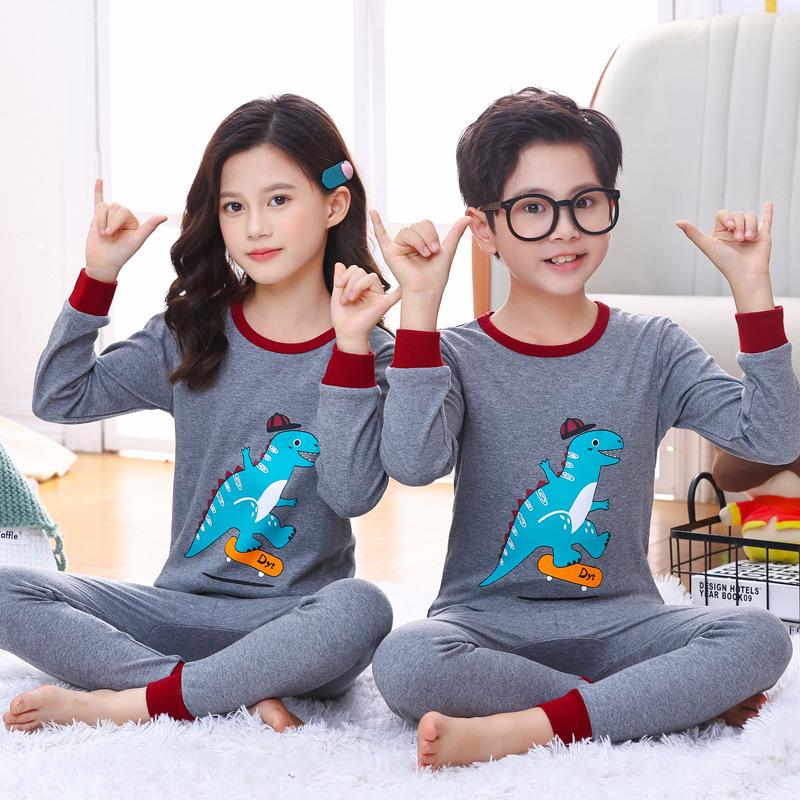 Children's Cartoon Cotton Sweater & Pants Set: Autumn/Winter Pajamas or Homewear