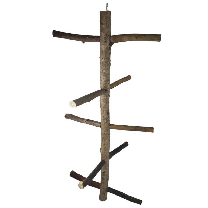 Lemn Natural Papagali Scară Rotativă Stând Papagal Pasăre Jucării de Mestecat Mușcat