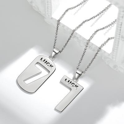 Lovers' Letter Necklace Punk Stacked Style Hollow Out Osobnost Hip Hop Army Brand Náhrdelník 7. týdne
