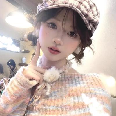 Y2K White Plush Love Necklace Hairball Niche Sweet And Cute Subculture Colored Sweater Chain Neck Chain Accessories