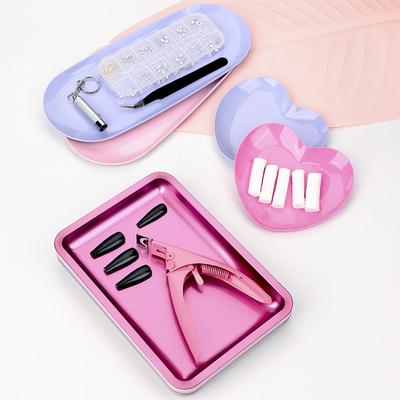 Square Stainless Steel Tray For Jewelry Nail Tools Cosmetics Durable Metal Organizer For Home Or Salon Use