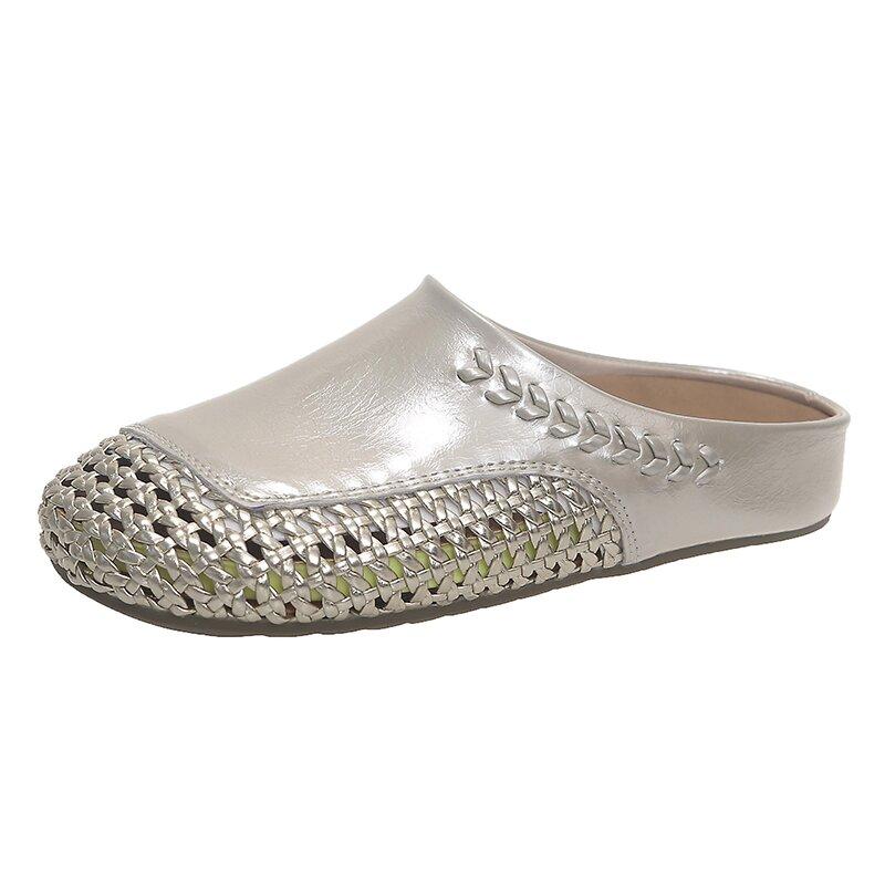 Fashion Crystal Flats Slippers Women Luxury Mules Slippers Lightweight Casual Sandals Slingback Beach Trend Shoes Women Slides Women