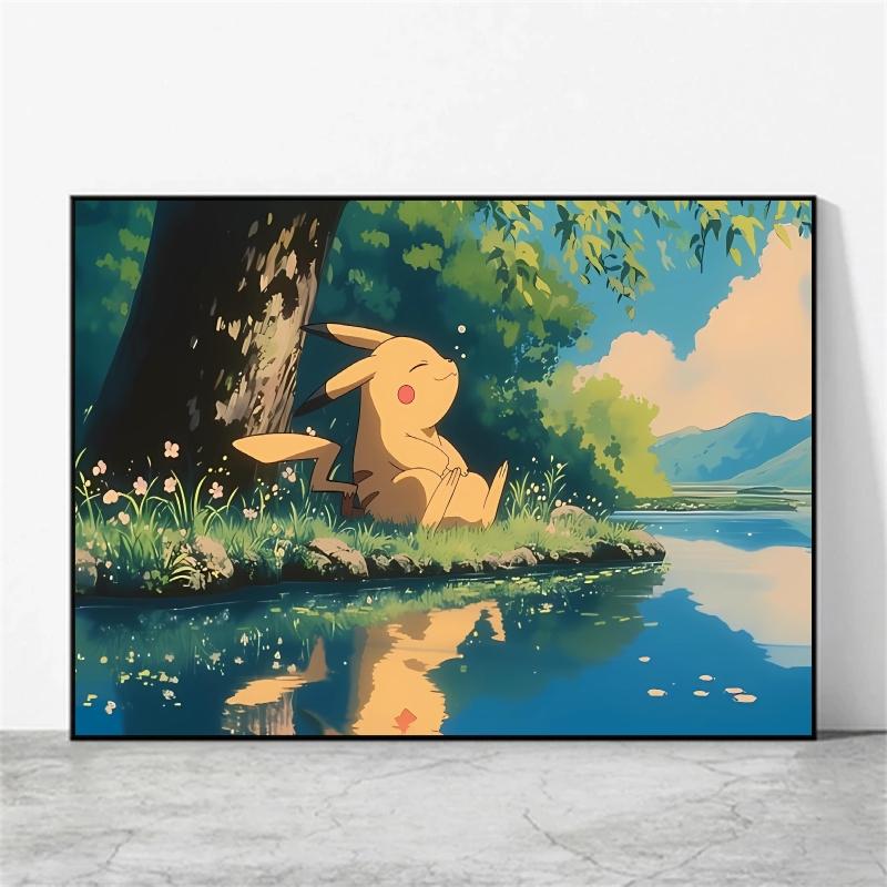 Posters and Prints  Canvas Paintings Pikachu Cute Wall Pictures Room Home Decorative Birthday Gifts Kids Action Figures