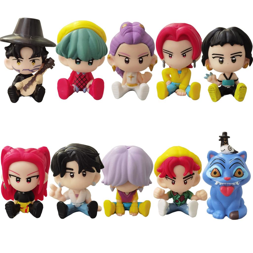 NEW 10pcs/set KPop  Hunters Superstar Saja Boys Rumi Mira Zoe Acrylic PVC Action Figure Toy Anime Figurine Doll For Fans Gift