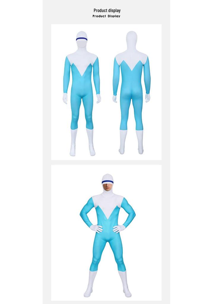 Frozone Full-Body Cosplay Suit - High Elasticity for Halloween Role-Playing