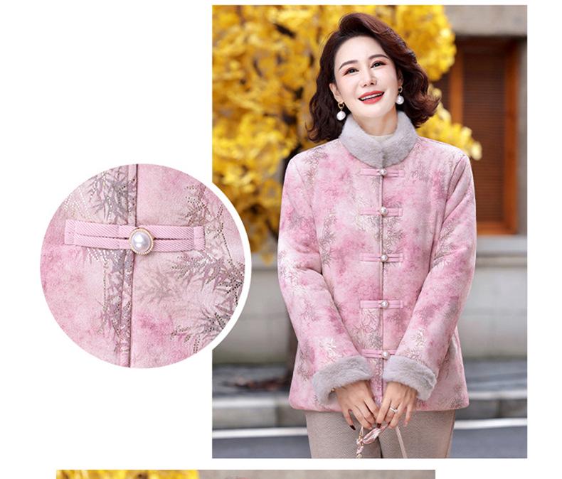 2025 Stylish Printed Fur Collar Winter Jacket for Middle-aged & Elderly Women