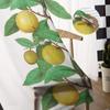 Lemon Fruit Retro Plaid Sheer Curtains Window Tulle Curtains For Living Room Bedroom For Kitchen Veiling Curtains Decoration