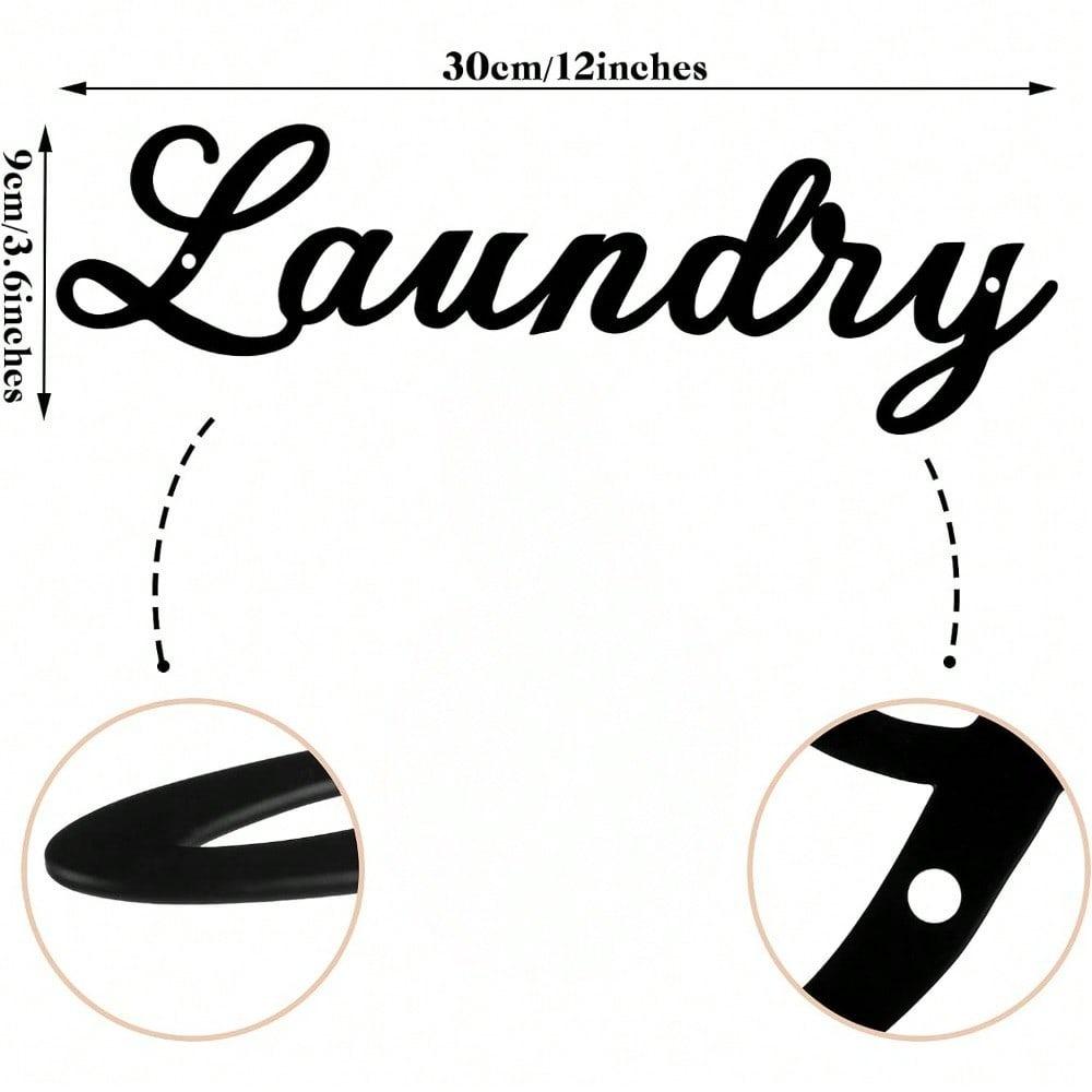 1pc Black Metal Pantry Sign Laundry Room Wall Art, Country Style Letter Decor for Kitchen Bathroom Toilet Home