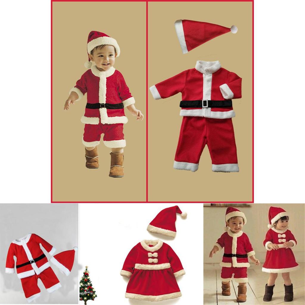 Luxurious Children's Christmas Costumes Santa Claus Boys And Girls Ensemble For Festive Fun