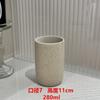 Japanese Style Ceramic Cup Set Hotel Home Bathroom - 280ml Sand Color Toothbrush Holder With Bamboo Tray