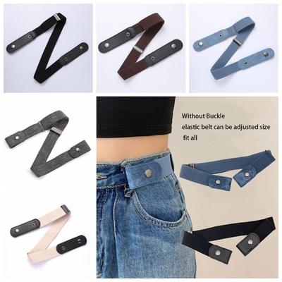 Without Buckle Elastic Belt Traceless No Buckle Invisible Belt Buckle Free Belt  Women