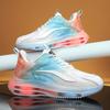 Large Size Fashionable Running Men's Gradient Couple Sports Shoes Lightweight and Breathable Mesh Casual Dad Shoes