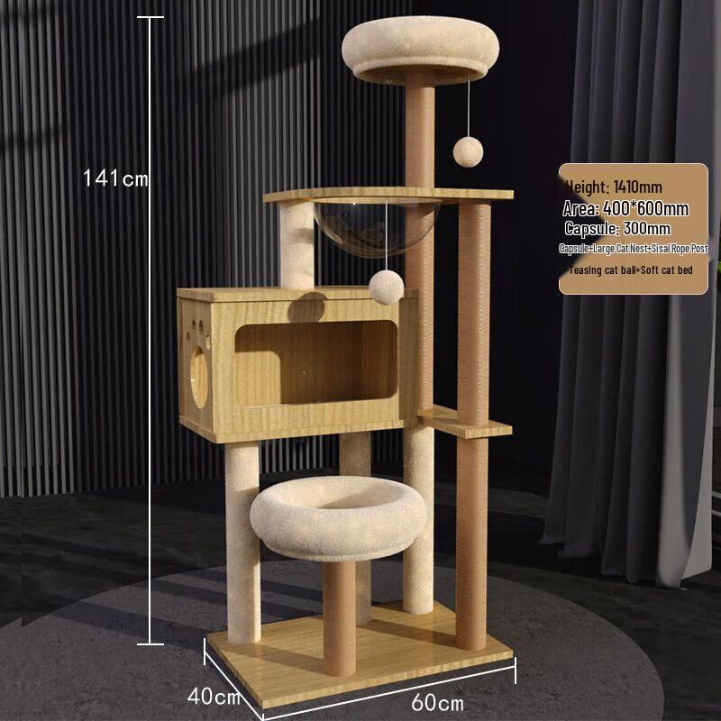 Aomengming Multi-level Cat Tree with Space Capsule & Scratching Post