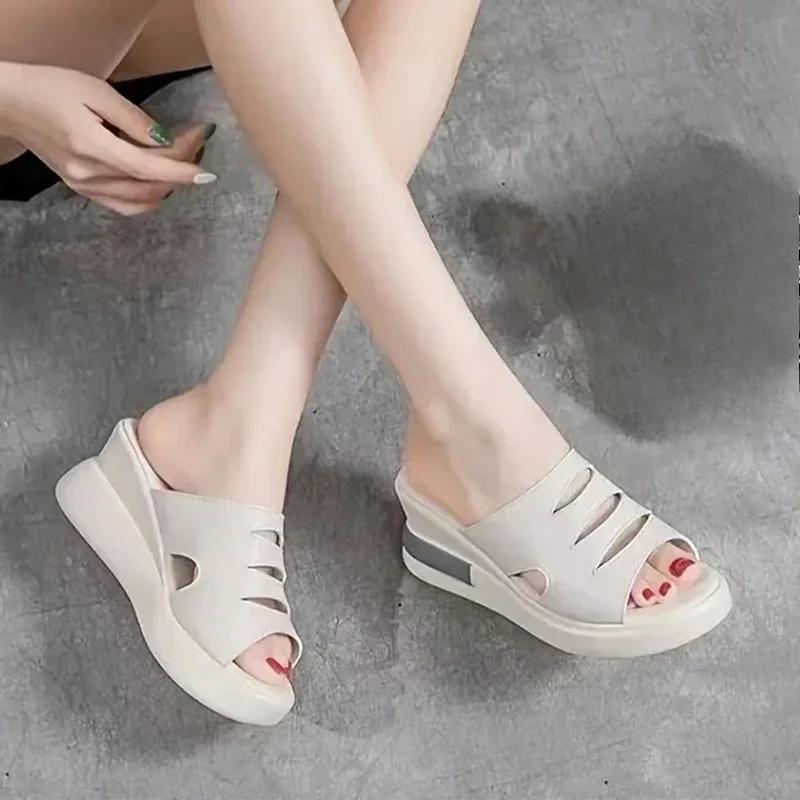 Women Slippers Fashion High Heels Shoes Platform Sandals Summer Flip Flops New Women Shoes Walking Zapatillas Mujer 36-43