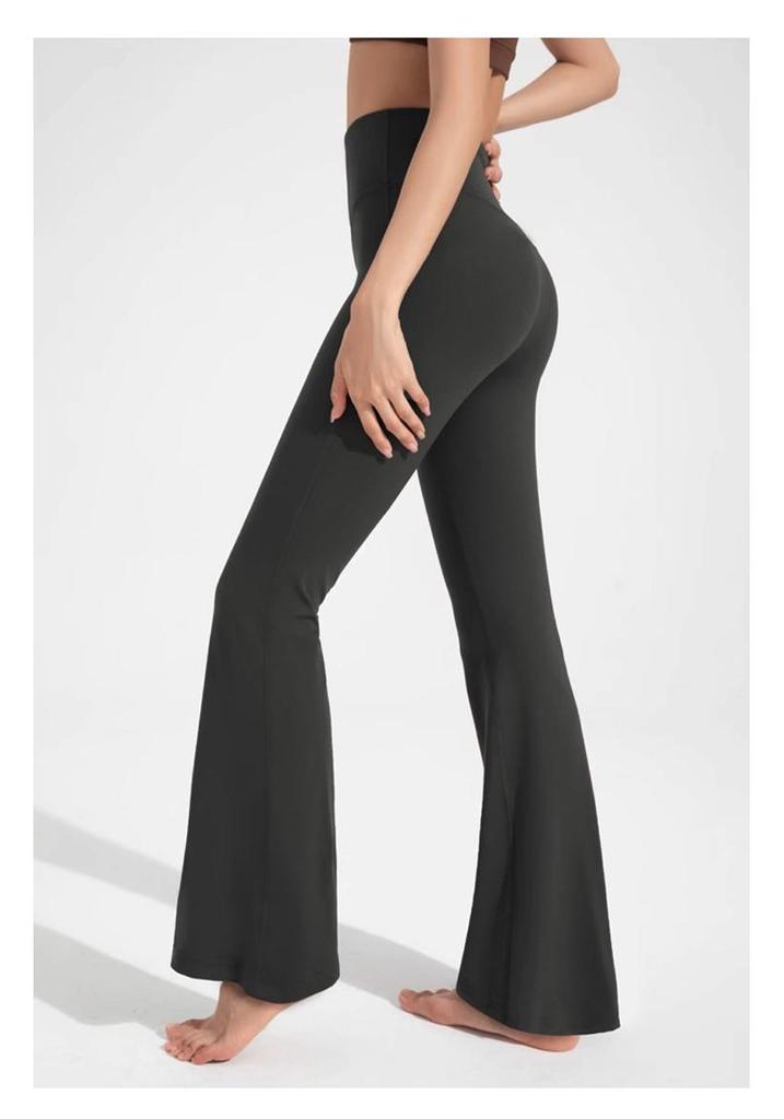 High Waist Slimming Yoga Flare Pants - Quick-Drying, Butt-Lifting, Casual Shark Skin Fit for Women’s Autumn Fitness Training.