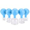 Five-Piece Blue Rubber Cupping Set - Glass Jars for Body Moisture Absorption