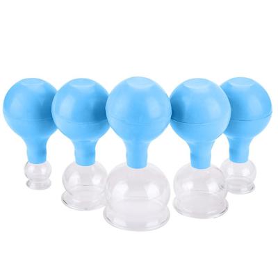 Five-Piece High Borosilicate Glass Cupping Set with Rubber Ball Vacuum Suction