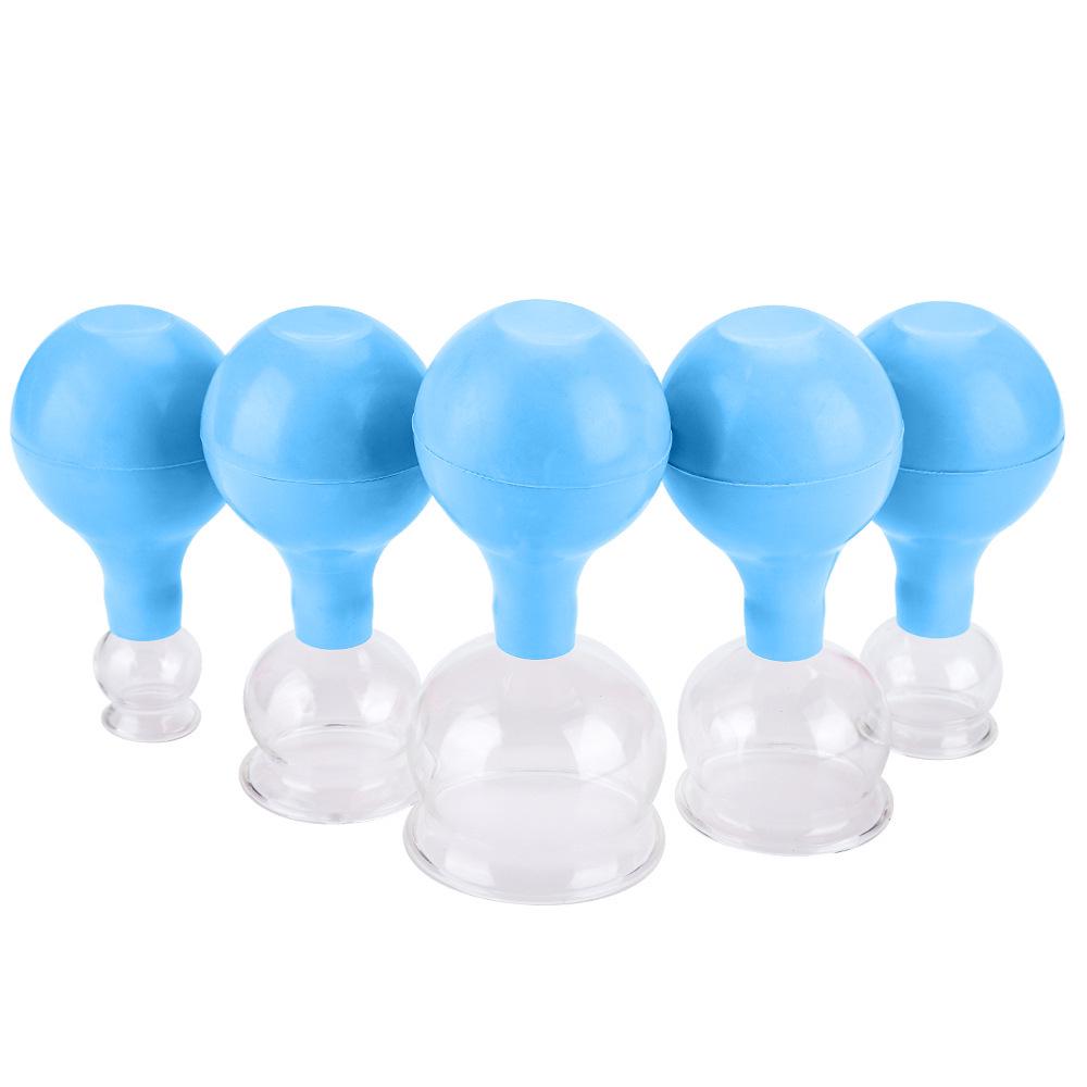 Five-Piece High Borosilicate Glass Cupping Set with Rubber Ball Vacuum Suction 339x73x62 mm