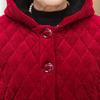 Winter Warm Corduroy Cotton Jacket Women Hooded Solid Temperament Tops Middle Age Mom