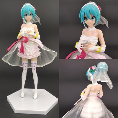 Svadobná Hatsune Svadobné šaty Nevesta Hatsune Miku Bábika Bábika Ozdoba na tortu Ručne vyrobený Model Ozdoba