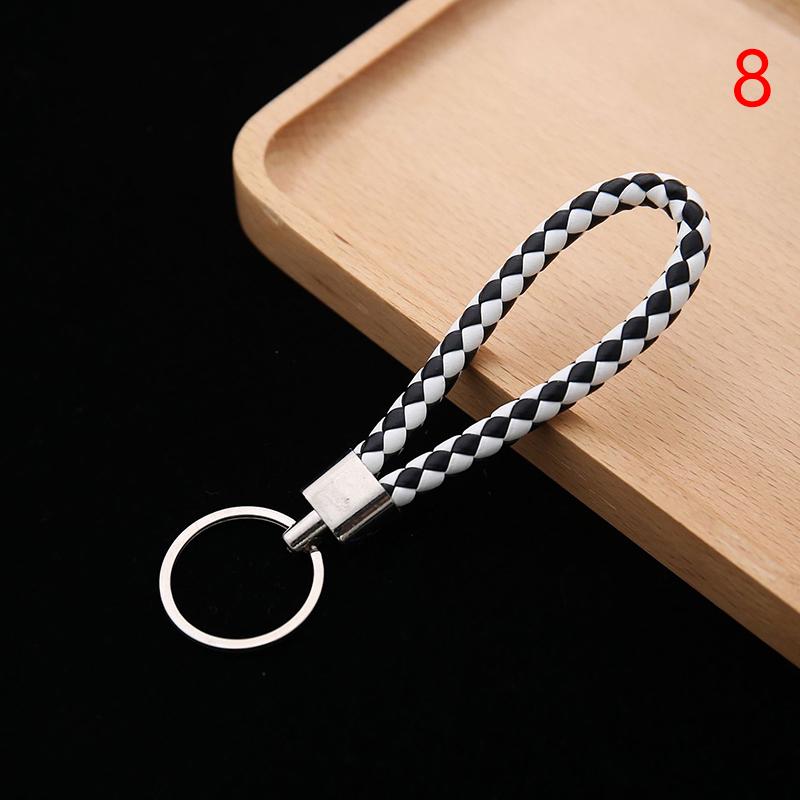 5Pcs/Pack Braided Leather Keychain Colorful Portable Keyring Organizer Leather Lanyard For Car Key Mobile Phone Strap Accessory