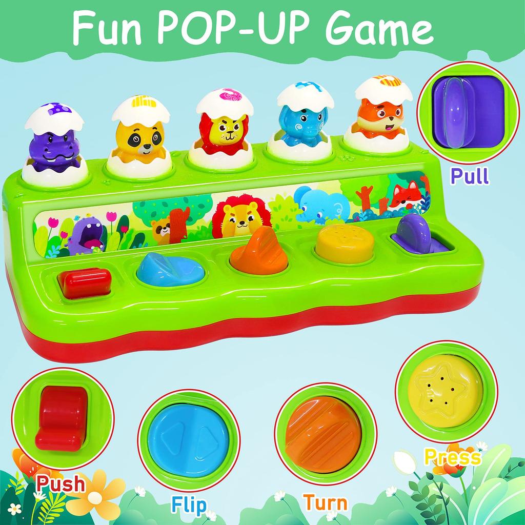 Whack A Mole Toy for Baby Pop Up Animals Interactive Musical Educational Game Early Learning Toy Gift
