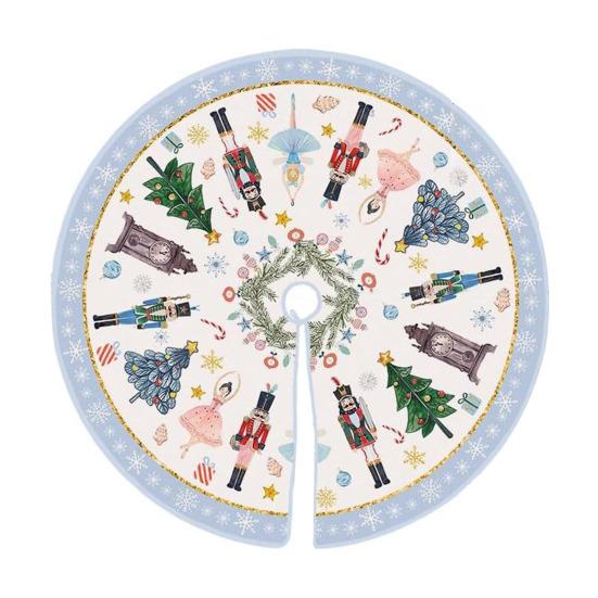 Yousheng Christmas Tree Skirt Soldier Xmas Tree Pattern Decorative Tree Cover Cozy Tree Skirt Christmas Festival Accessory