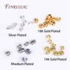 14K/18K Gold Plated 4mm Round Crimp Bead Covers,Strip Pattern Crimp Accessories Stopper Beads DIY Jewelry Making Findings