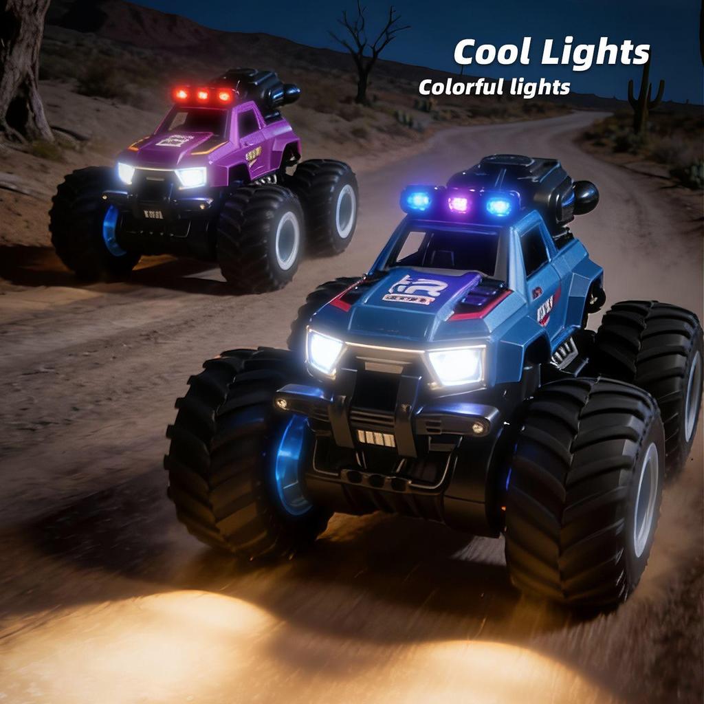 Off-Road Remote Control Big Foot Stunt Car with Shock Absorbers and Spray Action - Children's Toy