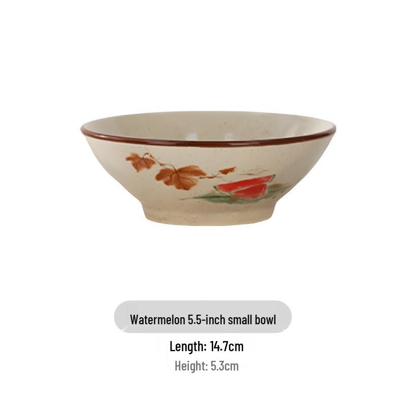 Vintage Ink Wash Ceramic Dòulì Noodle Bowl - High-Footed Underglaze Tableware for a High-End, Unique Feel.