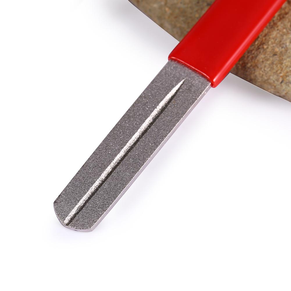 Dual Grooving Hook Sharpening Files Fishing Hook Stone(red dual grooving)
