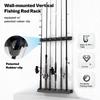 Vertical/Horizontal Wall Mounted Fishing Rod Hanger Storage Fishing Rod Rack Holder Holds 6 Fishing Rods Display Stand