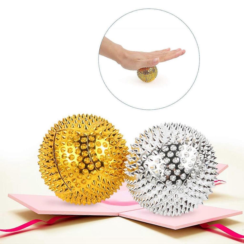 2PCS Massage Ball with Needles - Acupressure Active Massager Spiky Hard Massaging Tool for Hand Foot Plantar Fascia Relief