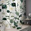 2PCS Digital Printing Sheer Curtain, Vintage Botanical Herbs Leaves Pattern, Farmhouse Kitchen Garden Fresh Natural Decor