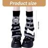 Calentadores de Piernas de Punto Rayados Góticos Punk Calaveras Cruces Adornos Cubre Pies Piernas Calcetines Largos Holgados Acampanados para Mujeres Niñas