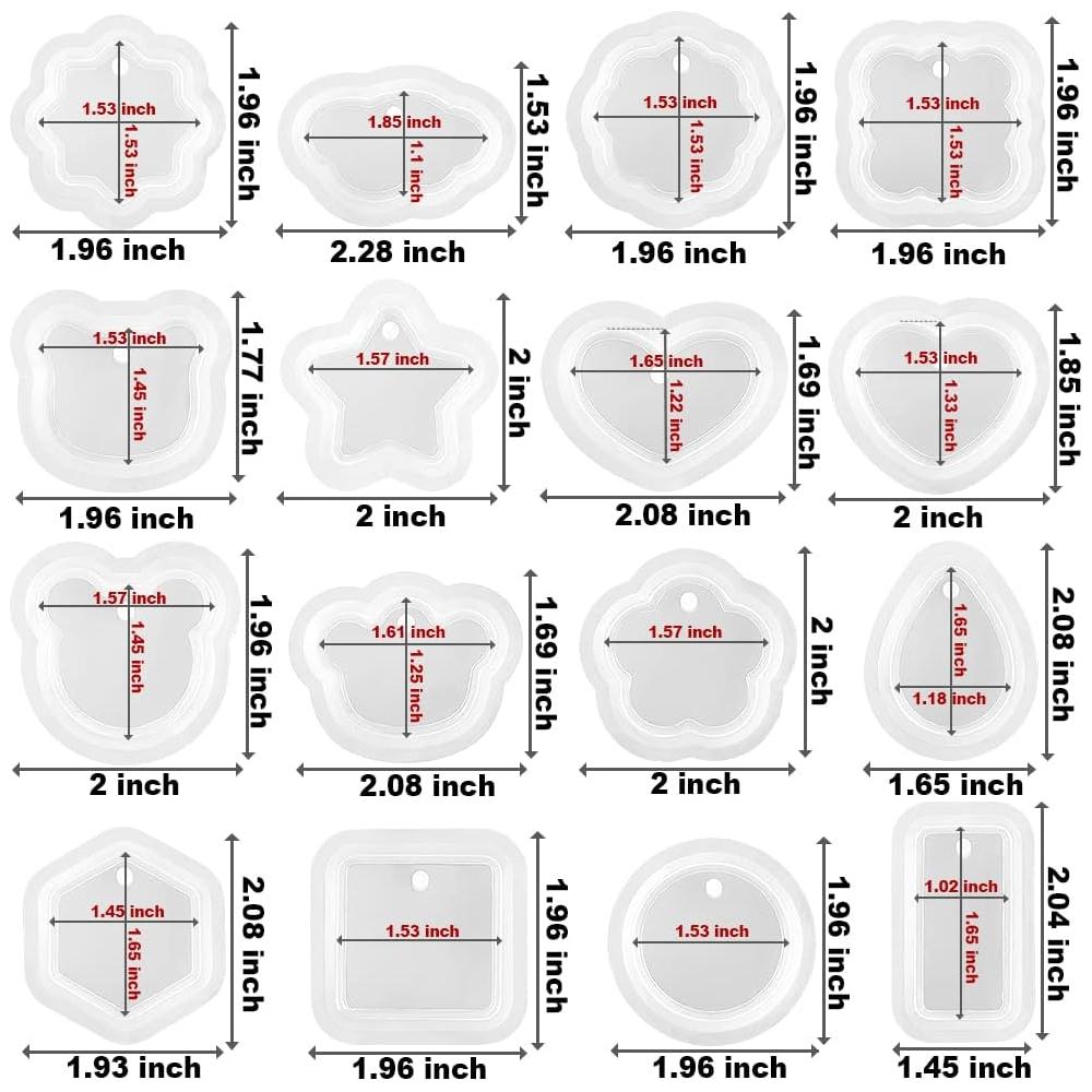 

Сделай сам Ювелирные изделия Геометрическая подвеска Силиконовые формы с отверстием для подвешивания УФ Эпоксидная смола Форма для ожерелья Брелок Набор ассорти