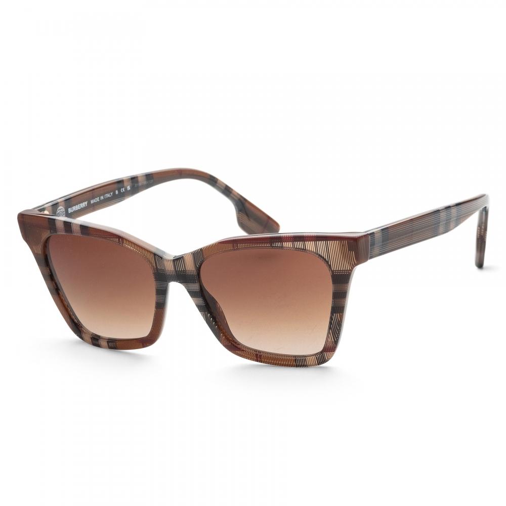 

Burberry Женские коричневые солнцезащитные очки в клетку BE4346-396713 Elsa 53 мм